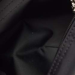 Pre Owned Longchamp Black Leather and Nylon Le Pliage Pouch
