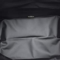 Pre Owned Longchamp Black/Brown Nylon and Leather Small Le Pliage Tote