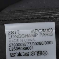 Pre Owned Longchamp Black/Brown Nylon and Leather Small Le Pliage Tote
