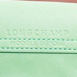 Pre Owned Longchamp Light Green Leather Large Le Pliage Tote