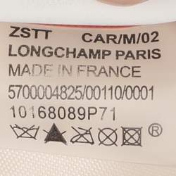 Pre Owned Longchamp Light Beige/Brown Nylon and Leather Le Pliage M Tote