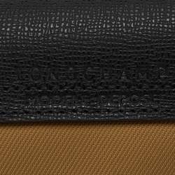 Pre Owned Longchamp Khaki Brown/Black Fabric and Leather Le Pliage Energy S Bag