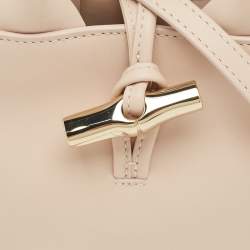 Pre Owned Longchamp Light Pink Leather XS Le Roseau Tote