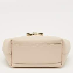 Pre Owned Longchamp Light Pink Leather XS Le Roseau Tote