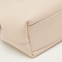 Pre Owned Longchamp Light Pink Leather XS Le Roseau Tote