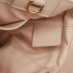 Pre Owned Longchamp Light Pink Leather XS Le Roseau Tote