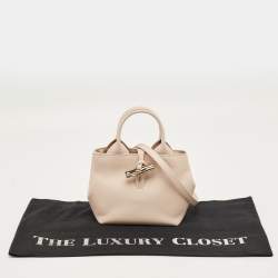 Pre Owned Longchamp Light Pink Leather XS Le Roseau Tote