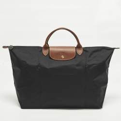 Pre Owned Longchamp Le Pliage Travel Black Nylon Tote