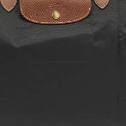 Pre Owned Longchamp Le Pliage Travel Black Nylon Tote