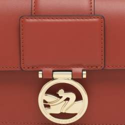 Pre Owned حقيبة كتف لونج شامب جلد بنية بوكس ترود