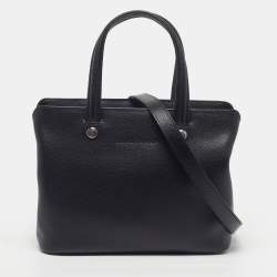 Pre Owned Longchamp Le Foulonne Black Leather Satchel