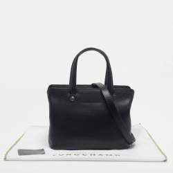 Pre Owned Longchamp Le Foulonne Black Leather Satchel