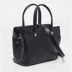 Pre Owned Longchamp Le Foulonne Black Leather Satchel