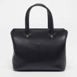 Pre Owned Longchamp Le Foulonne Black Leather Satchel
