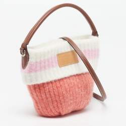 مملوكة مسبقًا Longchamp Le Pliage Cocooning S Multicolor Leather and Wool Crossbody Bag