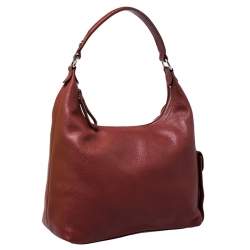 Pre Owned Longchamp Copper Leather Side Pocket Hobo