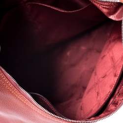 Pre Owned Longchamp Copper Leather Side Pocket Hobo