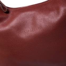 Pre Owned Longchamp Copper Leather Side Pocket Hobo