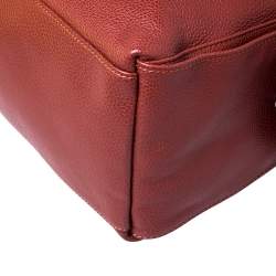 Pre Owned Longchamp Copper Leather Side Pocket Hobo