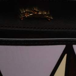 Longchamp Black/Multicolor Leather and Suede Medium Penelope Arty Tote