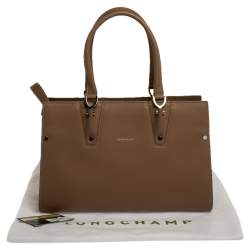Longchamp Taupe Leather Small Paris Premiere Tote