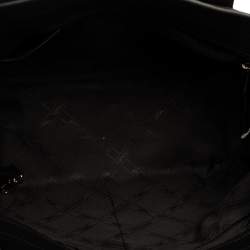 Pre Owned Longchamp Black/Multicolor Leather and Suede Medium Penelope Arty Tote