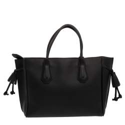 Pre Owned Longchamp Black/Multicolor Leather and Suede Medium Penelope Arty Tote