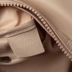 Pre Owned Longchamp Beige Nylon and Leather Messenger Bag