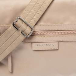 Pre Owned Longchamp Beige Nylon and Leather Messenger Bag