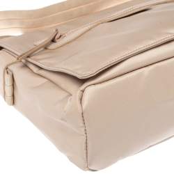 Pre Owned Longchamp Beige Nylon and Leather Messenger Bag