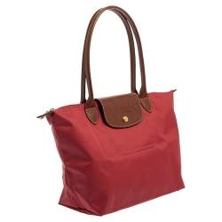 Pre Owned Longchamp Pink Nylon and Leather Small Le Pliage Tote
