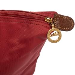 Pre Owned Longchamp Pink Nylon and Leather Small Le Pliage Tote