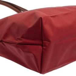 Pre Owned Longchamp Pink Nylon and Leather Small Le Pliage Tote