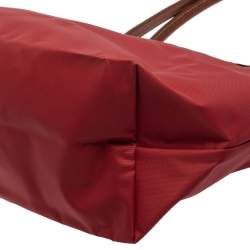 Pre Owned Longchamp Pink Nylon and Leather Small Le Pliage Tote