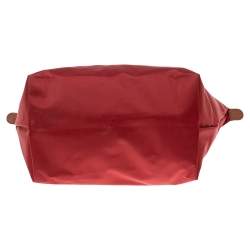 Pre Owned Longchamp Red Nylon and Leather Le Pliage Tote