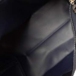 Pre Owned Longchamp Navy Blue Nylon and Leather Small Le Pliage Tote