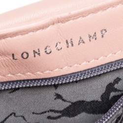 Longchamp Pink Leather Studded Cavalcade Flap Crossbody Bag