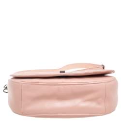 Longchamp Pink Leather Studded Cavalcade Flap Crossbody Bag