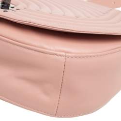 Longchamp Pink Leather Studded Cavalcade Flap Crossbody Bag