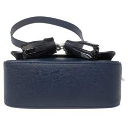 Pre Owned Longchamp Blue Leather Game On Flap Crossbody Bag