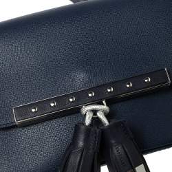 Pre Owned Longchamp Blue Leather Game On Flap Crossbody Bag