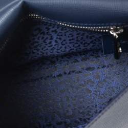 Pre Owned Longchamp Blue Leather Game On Flap Crossbody Bag