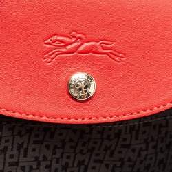 Pre Owned Longchamp Red Leather Le Pliage Tote
