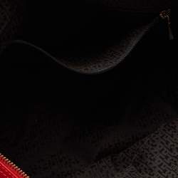 Pre Owned Longchamp Red Leather Le Pliage Tote