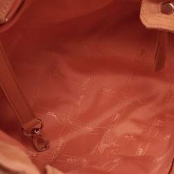Pre Owned Longchamp Orange Leather and Suede Small Penelope Fantasie Tote