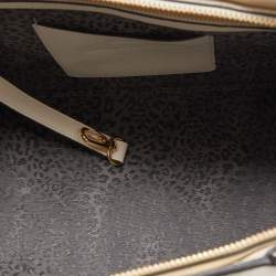 Pre Owned Longchamp Off White Leather Le Pliage Heritage Tote
