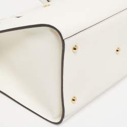 Pre Owned Longchamp Off White Leather Le Pliage Heritage Tote