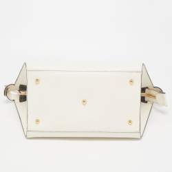 Pre Owned Longchamp Off White Leather Le Pliage Heritage Tote
