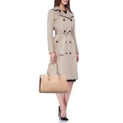 Pre Owned Longchamp Beige Leather Small Paris Premier Tote