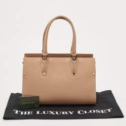 Pre Owned Longchamp Beige Leather Small Paris Premier Tote